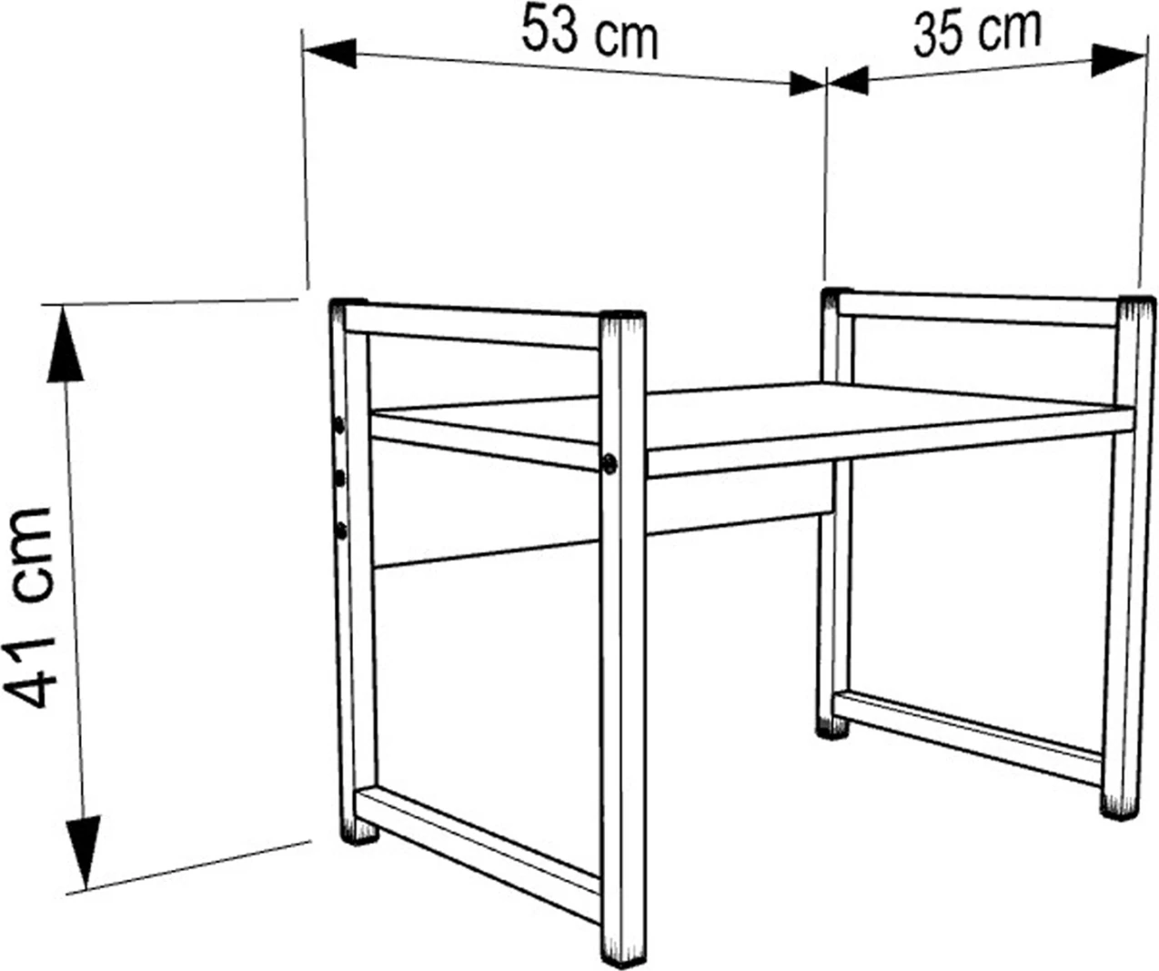 Raft organizues për kuzhinë BECKO FH18219.01 melaminë, metal i zi-bardhë, 53x35x41H cm