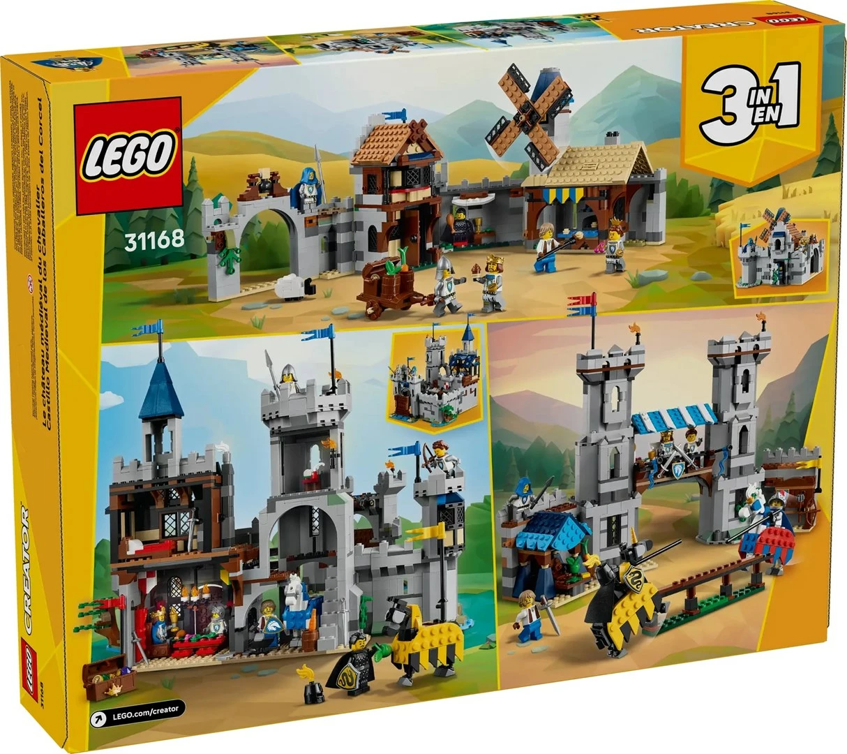 Set LEGO Creator 3 në 1, 31168, Kështjellë mesjetare me kalorës dhe kuaj