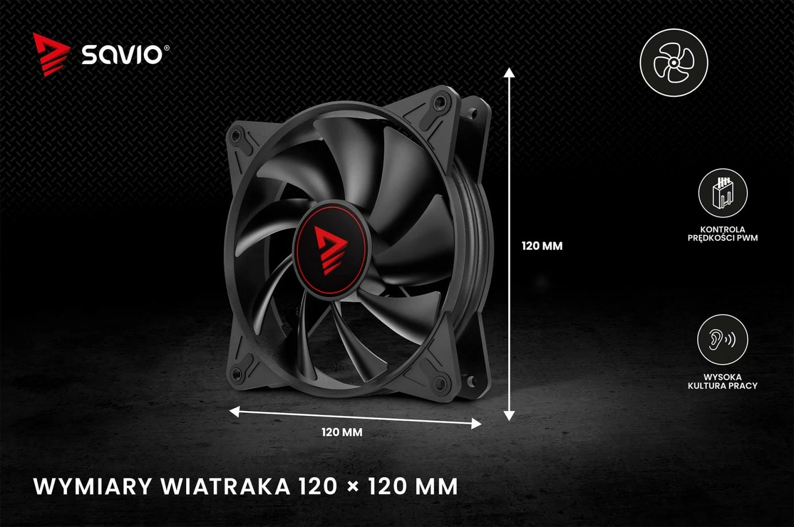 Ventilator kase Savio BLADE X1, 120mm, 4-pin PWM, i zi