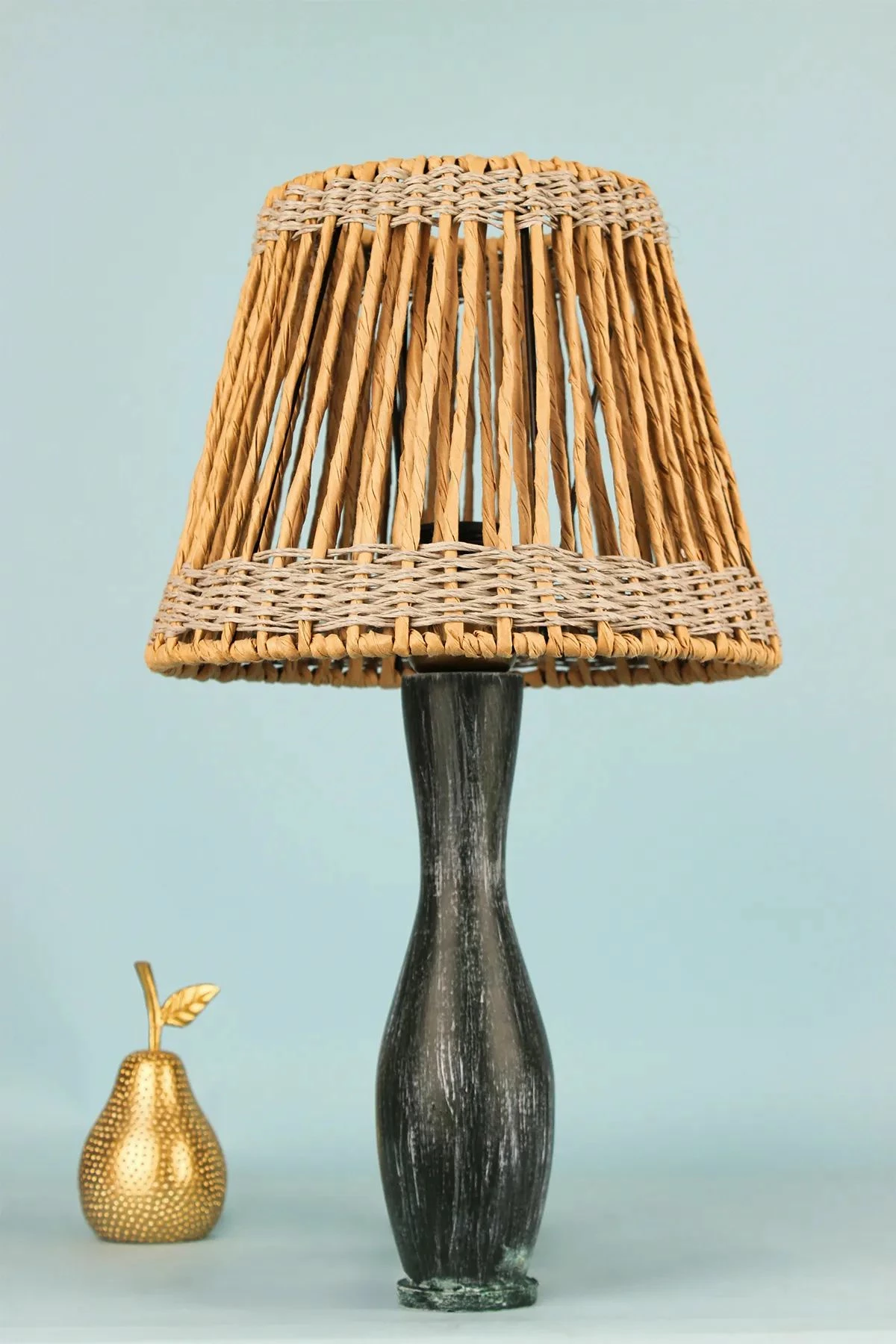 Llambë tavoline Opviq, BK055, dru, ngjyrë lis dhe kaltër