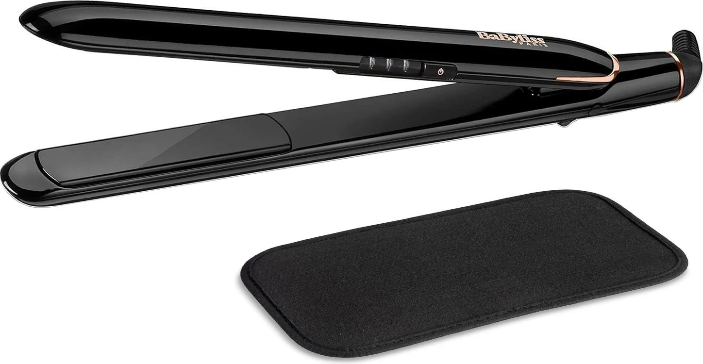 Drejtues flokësh BaByliss Smooth Finish ST250E, qeramik-turmalin, e zezë