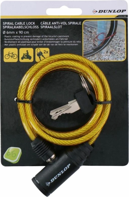 Kyç për biçikleta Dunlop, i verdhë