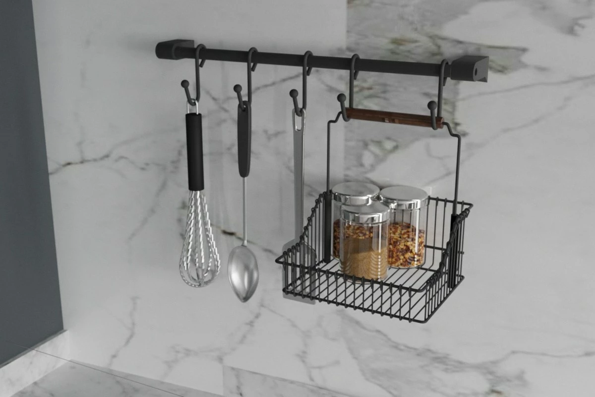 Organizues metalik Hermia, i zi, SM028-B, 60x21x24 cm (2 copë)