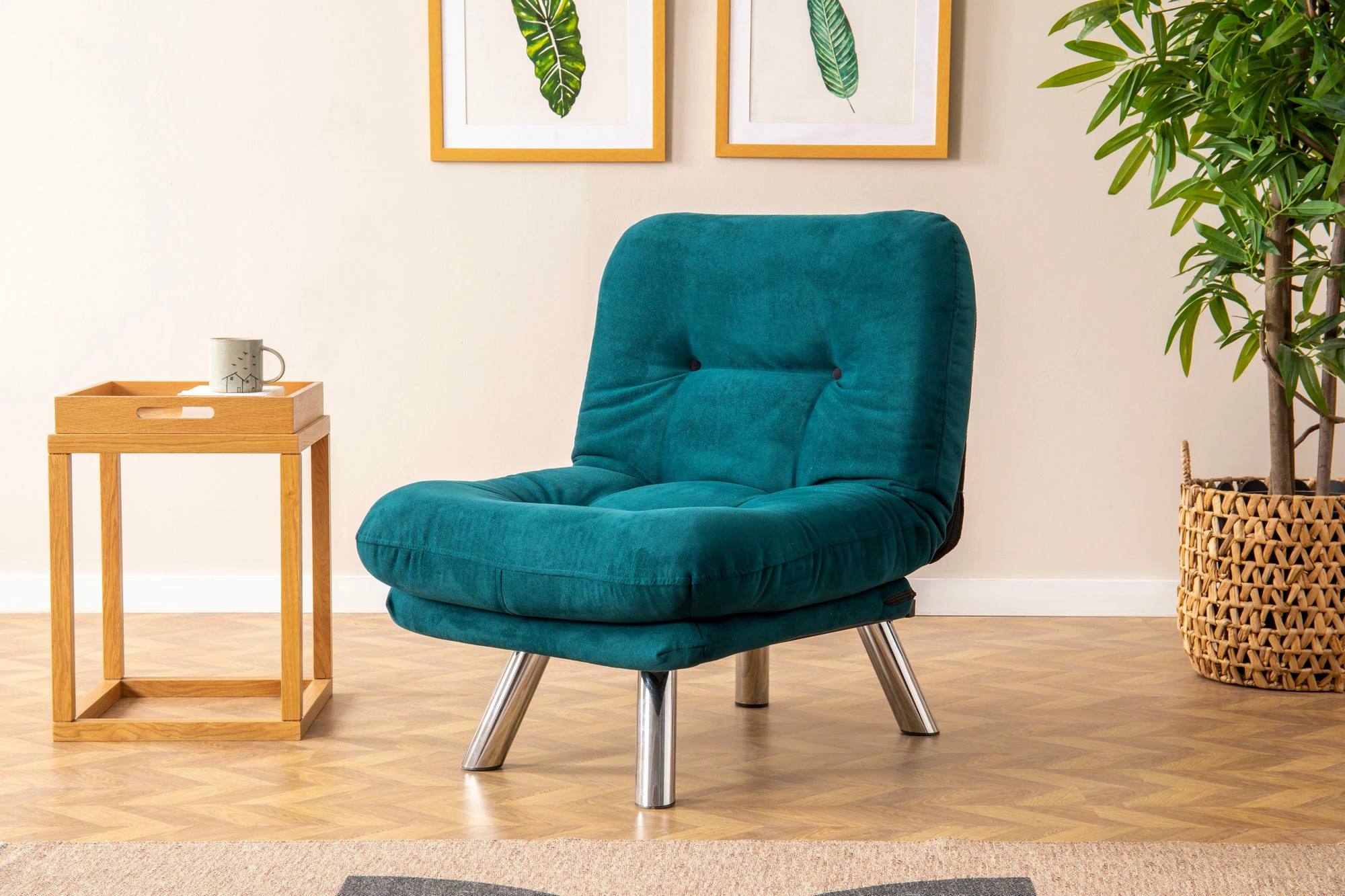 Krevat-karrige një vendës, Atelier del Sofa, Misa Small Solo, ngjyrë jeshile petrol