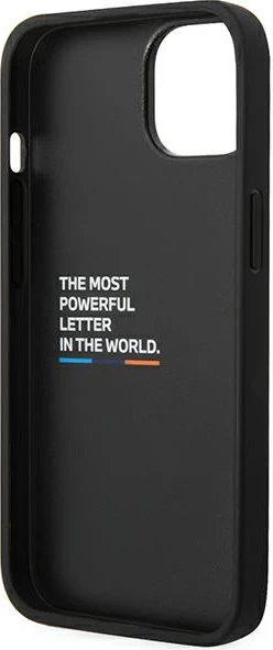 Mbështjellës BMW BMHCP14M22PTDK për iPhone 14 Plus 6.7", lëkurë, e zezë