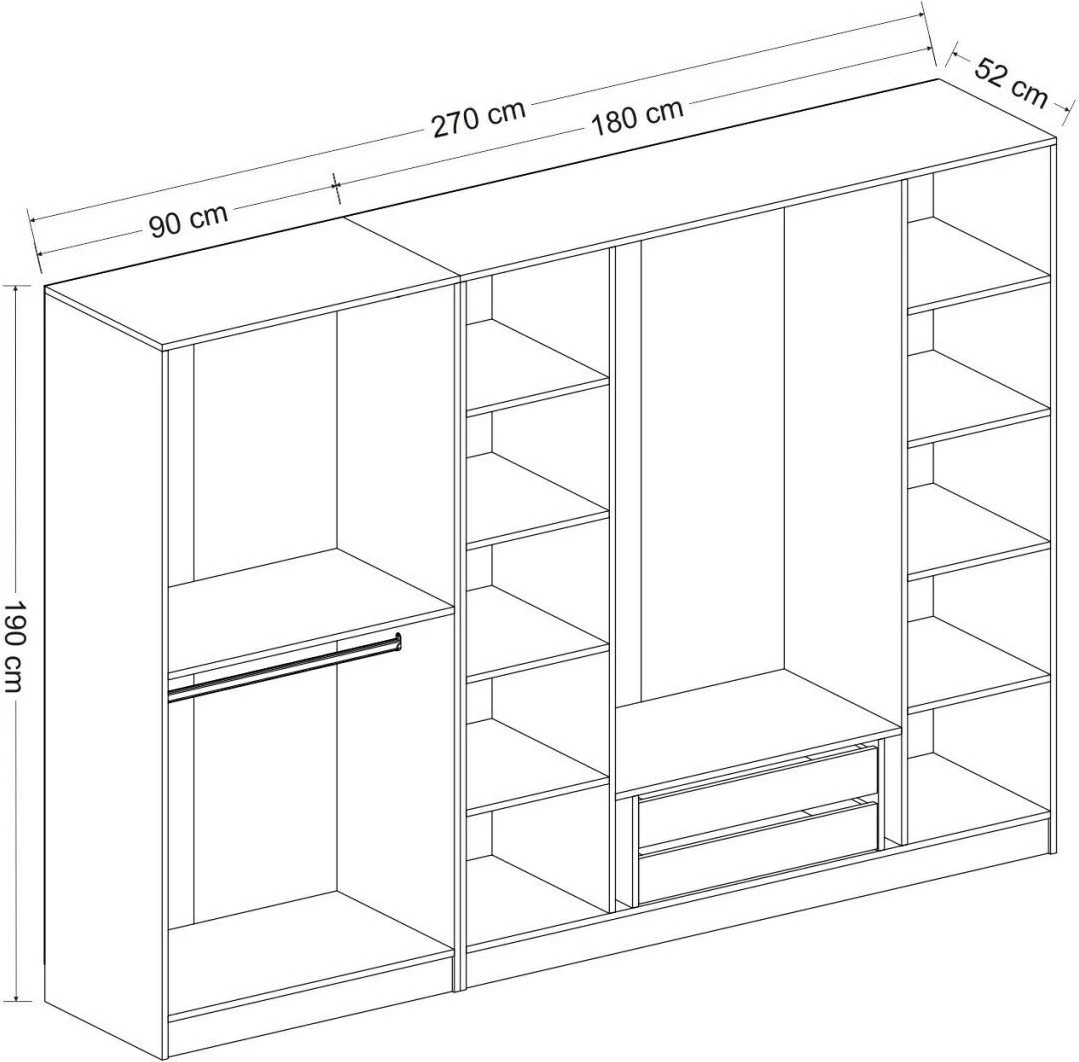 Dollap rrobash Skye Decor, i bardhë, 2440