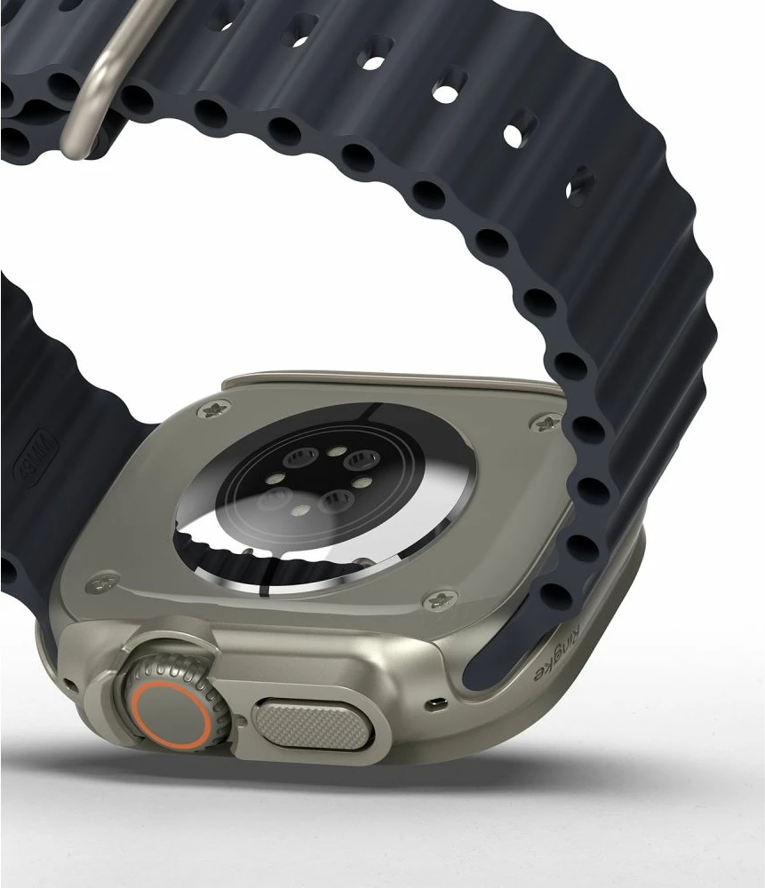 Mbështjellës Ringke Slim për Apple Watch Ultra 49mm, 2 copë, Transparent & Titanium