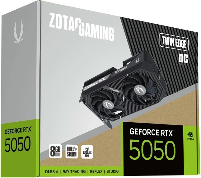 Kartelë grafike Zotac RTX 5050 Twin Edge OC 8GB GDDR6 e zezë