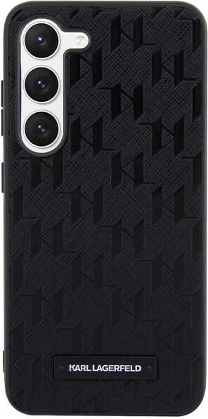 Mbështjellës Karl Lagerfeld Saffiano Mono Metal Logo për Samsung Galaxy S23, i zi