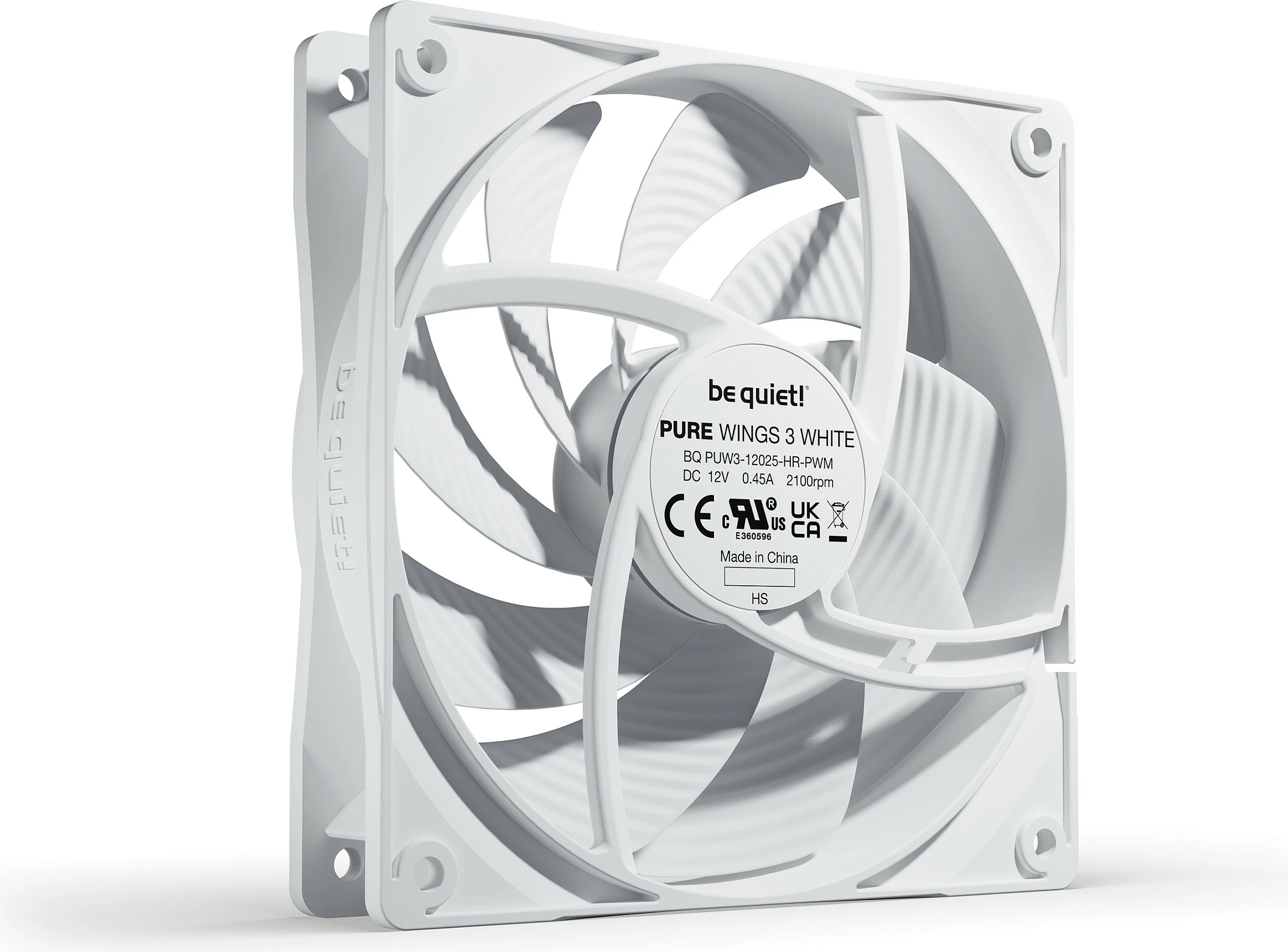 Ventilator kase Be Quiet! Pure Wings 3 PWM 120mm, i bardhë
