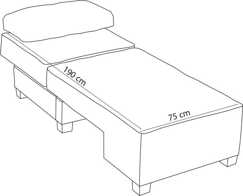 Krevat-karrige një vendës Atelier del Sofa, liri Perenna, anë e majtë, krem