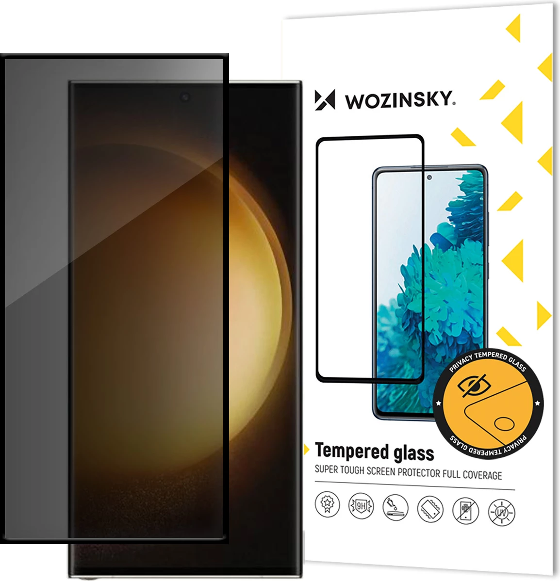 Xham i temperuar privatësie Wozinsky për Samsung Galaxy S24 Ultra, me filtër anti-spy