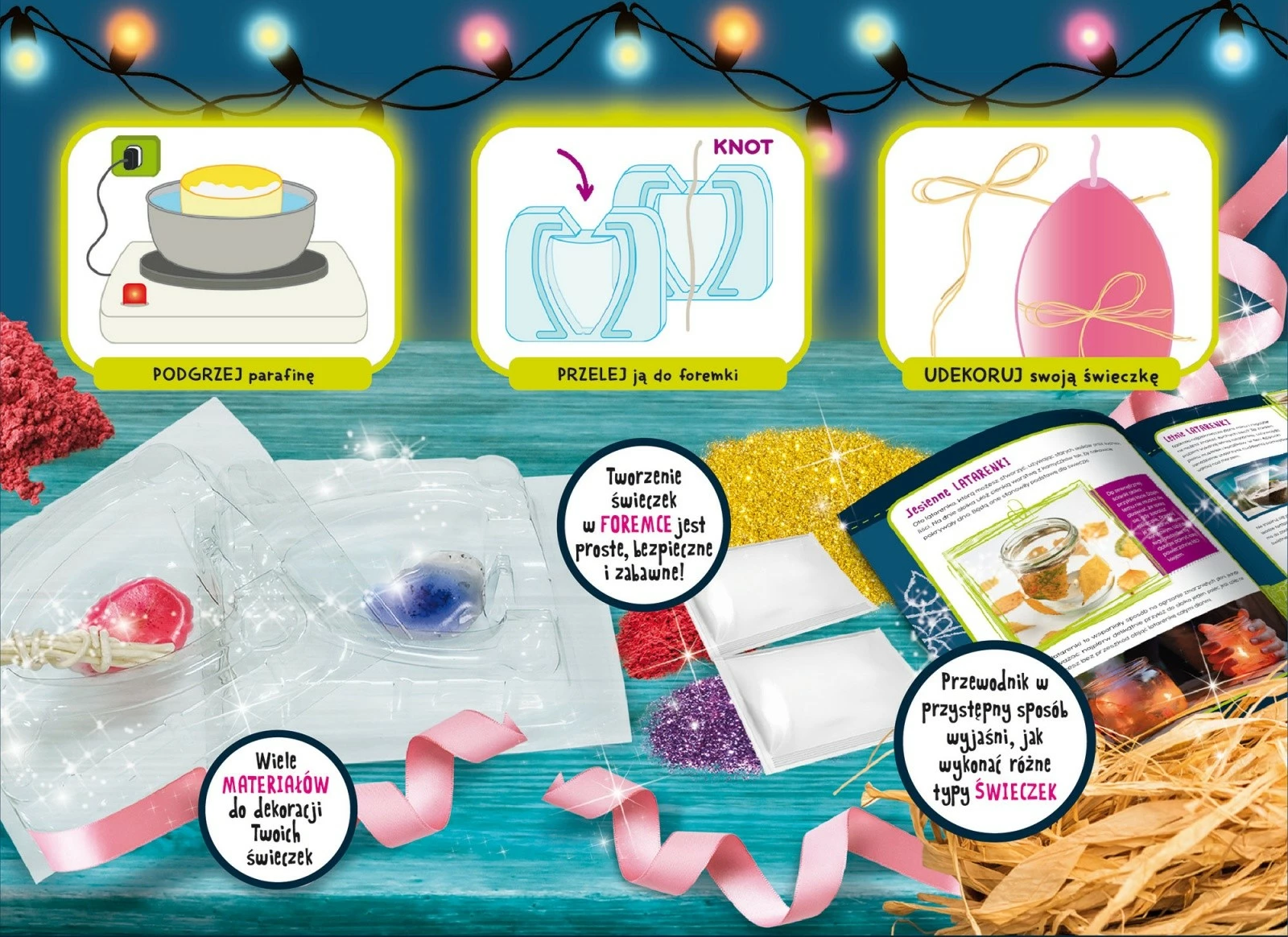 Set shkencor Lisciani I'm a Genius Candle Workshop, për krijimin e qirinjve, shumëngjyrësh