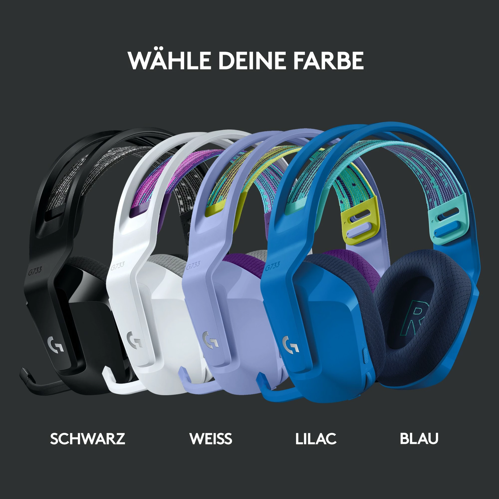 Kufje Logitech G733, pa tela, me ndriçim shumëngjyrësh