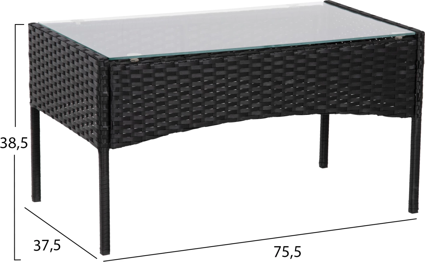 Set ulëse për kopsht STASIA FH6089.01, 4 pjesë, e zezë/bezhë