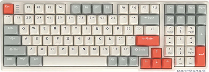 Tastierë mekanike gaming Darmoshark K7 PRO EF switch, wireless, RGB, e bardhë