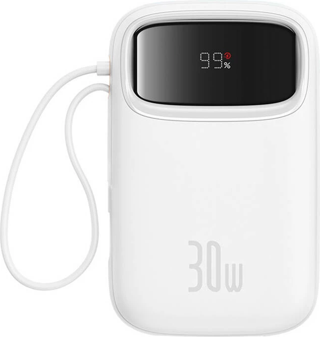 Powerbank Baseus QPow 2, 10000mAh, 30W, e bardhë