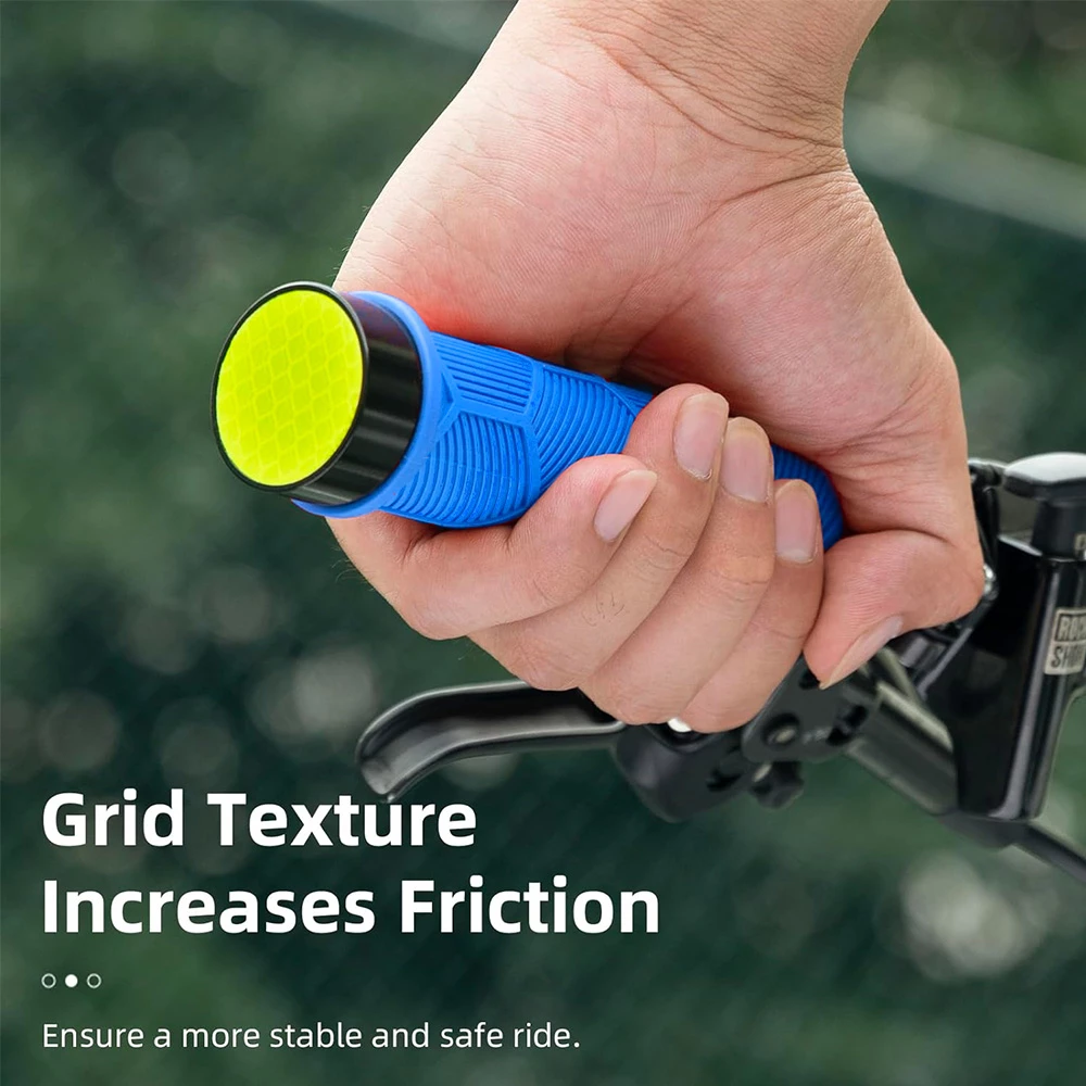 Doreza timoni për biçikletë Rockbros 40720007003 me reflektor, kaltër