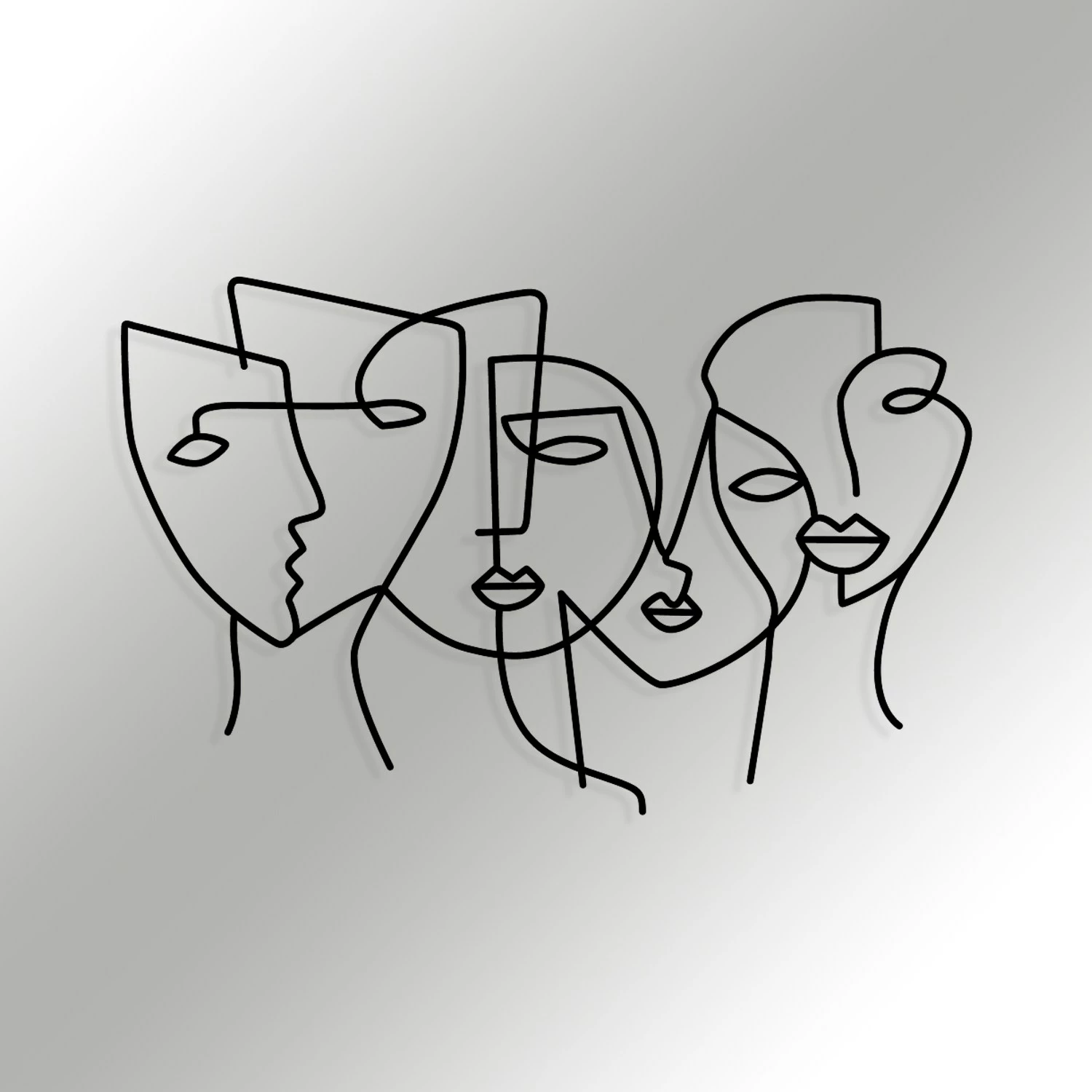 Aksesor dekorativ metalik për mur Wallity, Adrianus, ngjyrë e zezë