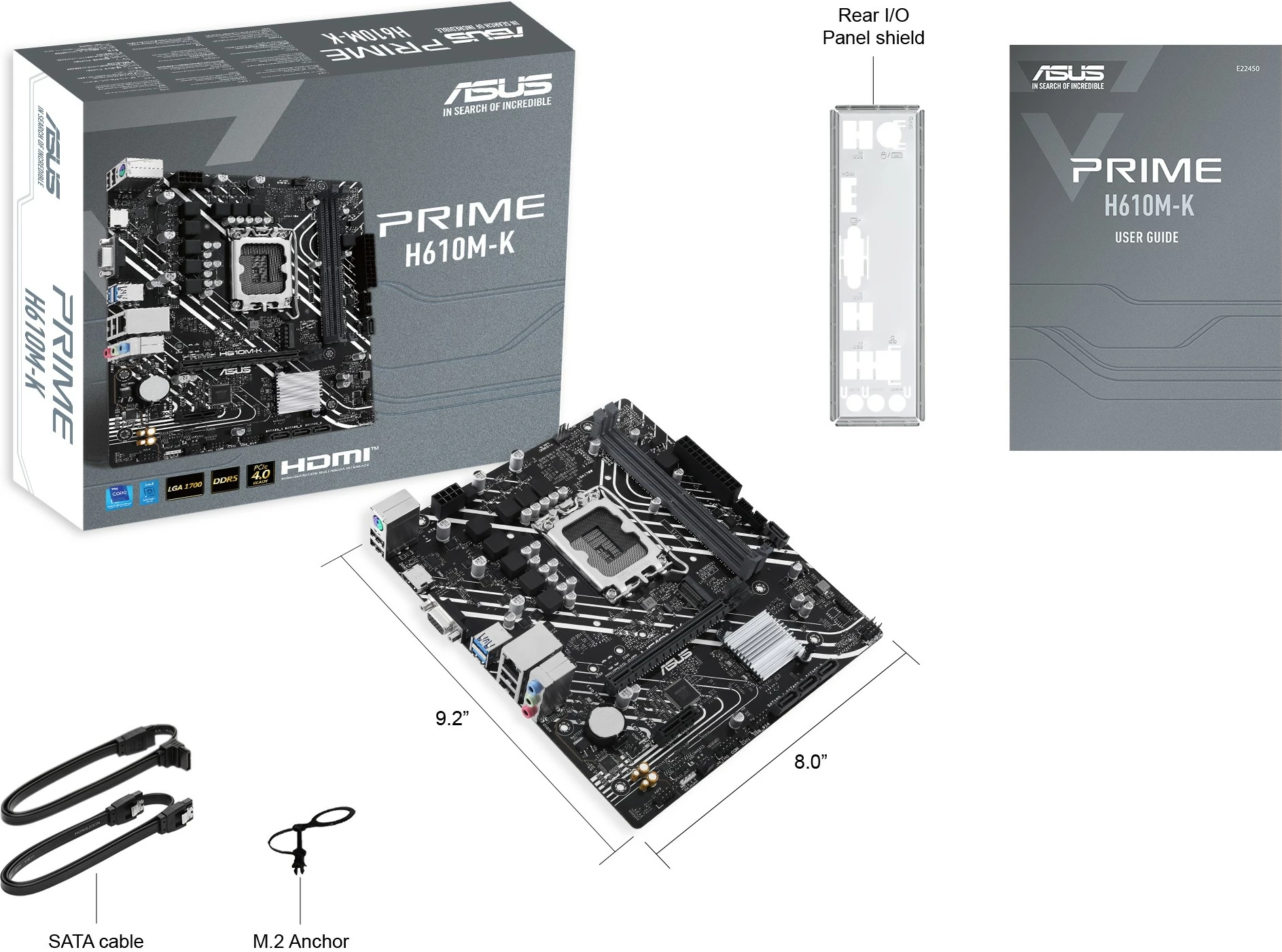 Pllakë amë ASUS Prime H610M-K, Intel, DDR5, micro ATX