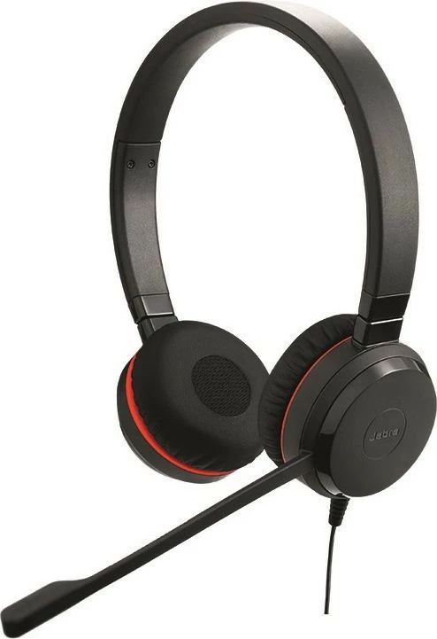 Kufje Jabra Evolve 30 II, me mikrofon, 3.5mm, e zezë e kuqe