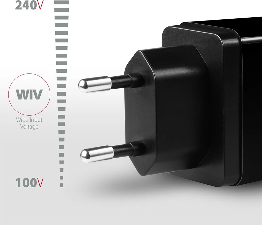Karikues rrjeti AXAGON ACU-QS24, 24W, 2x USB-A, QC3.0/AFC/FCP, i zi