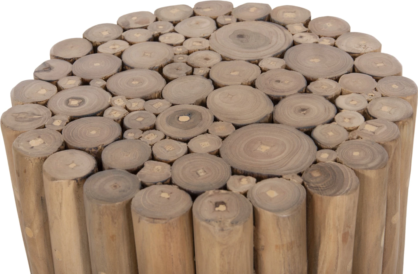 Tavolinë anësore e rrumbullakët COOTER FH9866, degë tik, ngjyrë natyrale, Φ29.5x40.5H cm