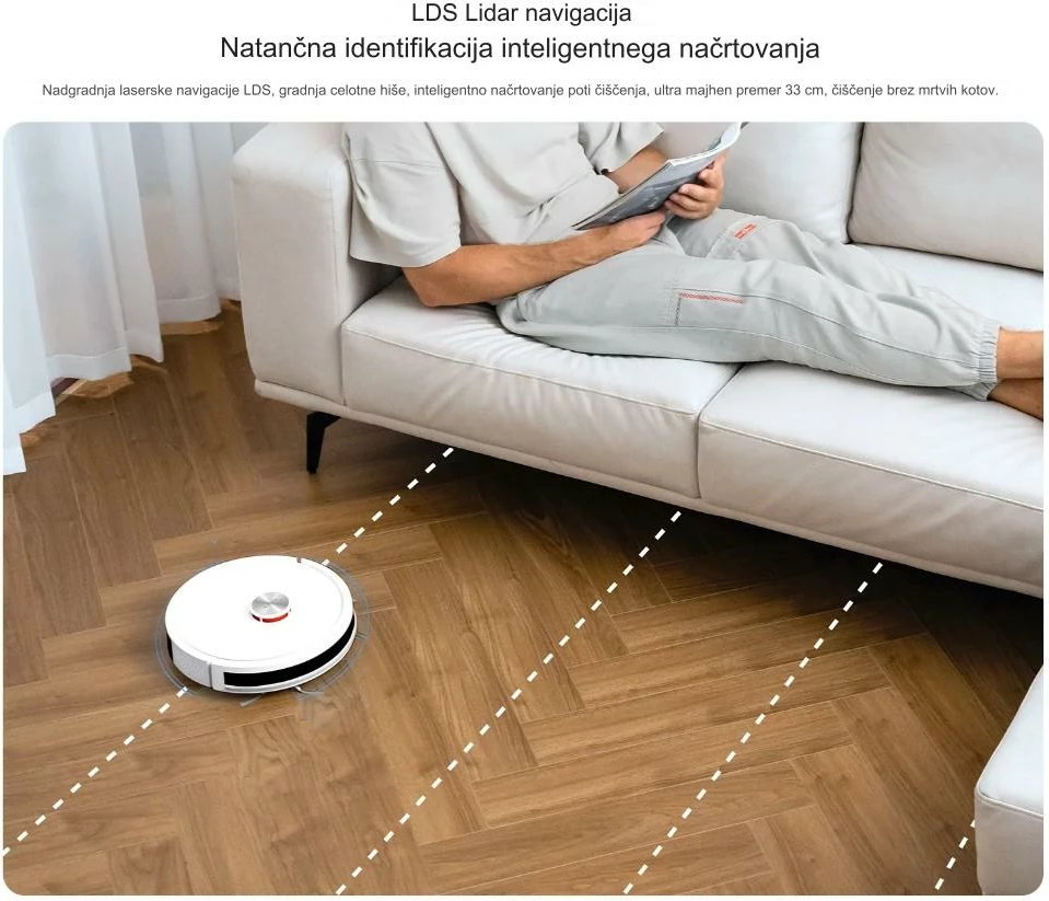 Fshesë me korrent multifunksionale Lydsto R10 4-në-1, 3000Pa/26kPa, 5200mAh, LiDAR, qese pluhuri 3L, e bardhë