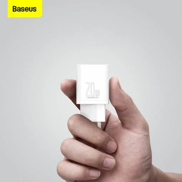 Karikues Baseus Super Si BSU2026WHT 20W 1x USB-C PD/QC, i bardhë, pa kabllo