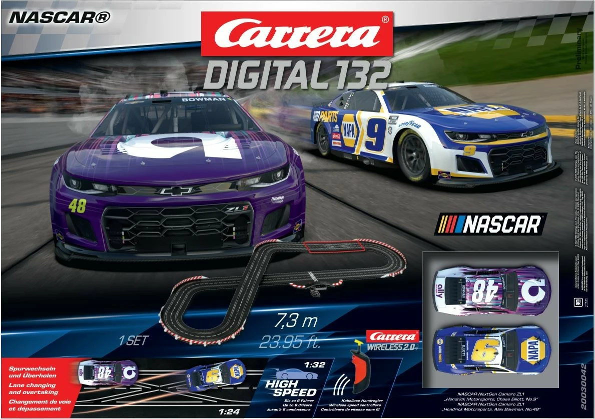 Set garash Carrera Digital 132 NASCAR Daytona Challenge, 2 makina, wireless, multikolor
