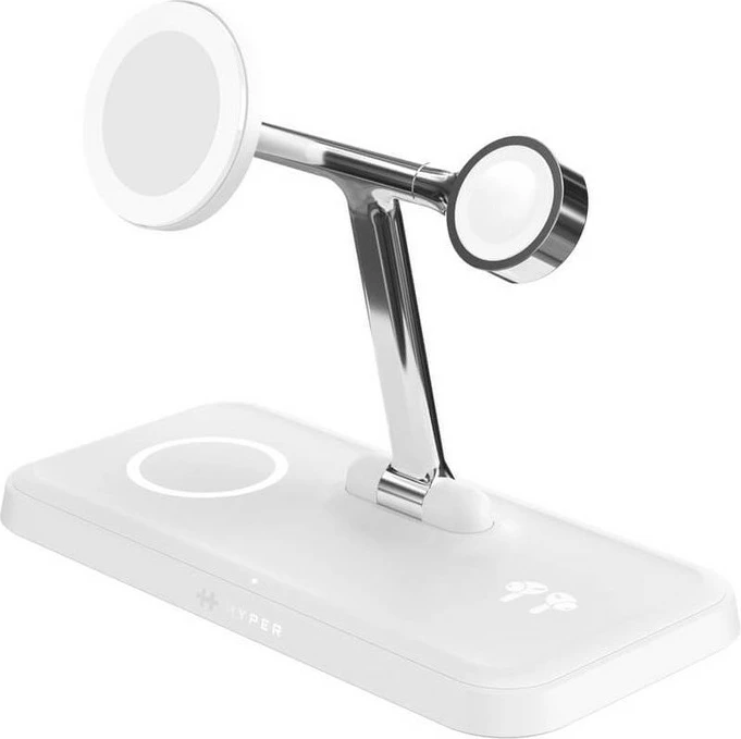 Karikues wireless Targus HyperJuice Qi2 4-in-1, 45W, argjendtë/bardhë