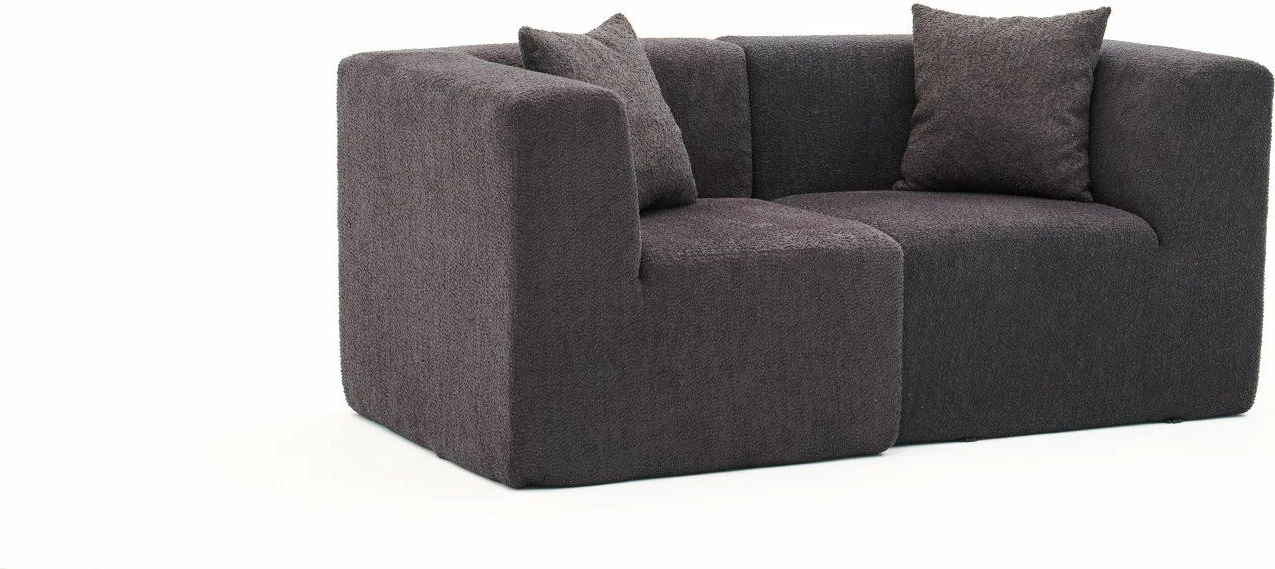 Divan dy vendësh, Atelier del Sofa, ngjyrë antracit, 2 pjesë