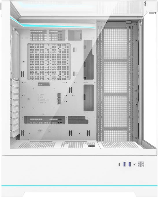 Kasë Darkflash DY450L, Big Tower, pa ventilatorë, e bardhë