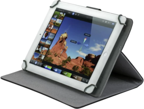 çantë/mbështjellës për tablet RIVACASE 3017, 9.7"-10.5", PU lëkurë, me mbajtëse/stand, e zezë