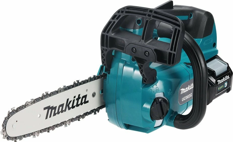 Motorrsharrë me bateri Makita UC002GM102 40V Max XGT 25 cm, blu, set me 1 bateri 4Ah dhe karikues