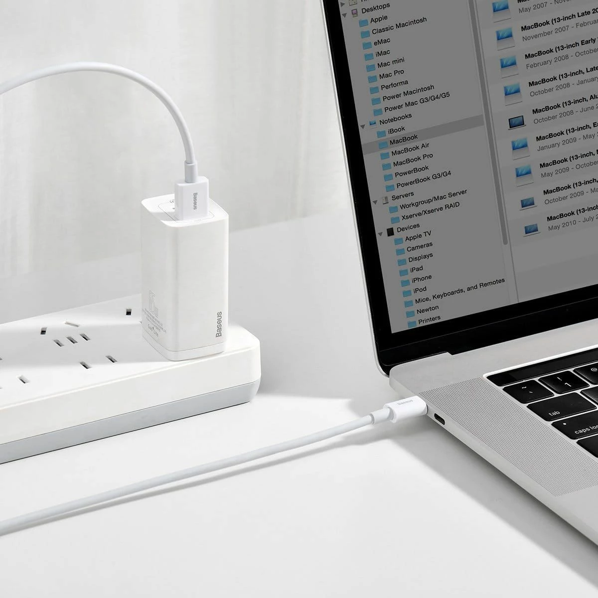 Kabllo USB Baseus CATYS-A02, USB-A në USB-C, 2 m, 66 W, USB 2.0, e bardhë