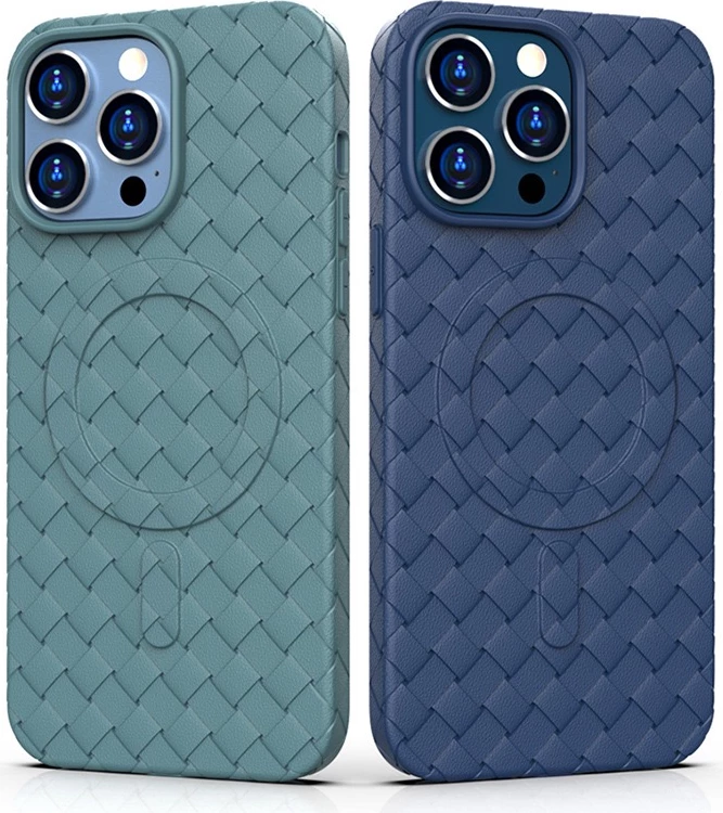 Mbështjellës Hurtel Woven Case për iPhone 15 Pro, MagSafe, blu e errët