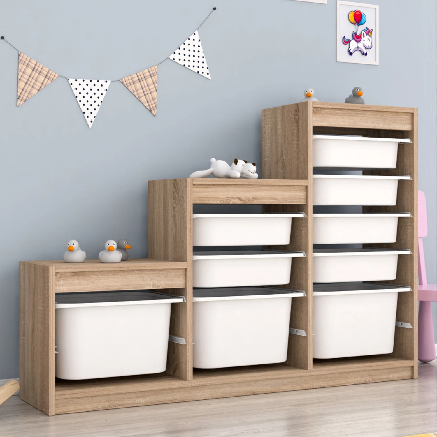 Komodë me sirtarë Sani FH18206.03, e kaftë, 132.3x29.6x93H cm