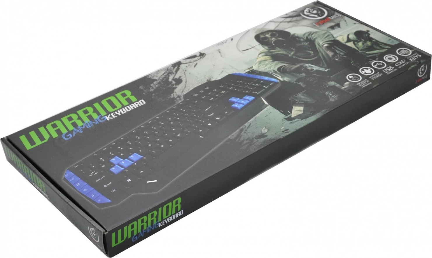 Tastierë gaming Rebeltec Warrior, USB, me kabllo, Zezë/Blu