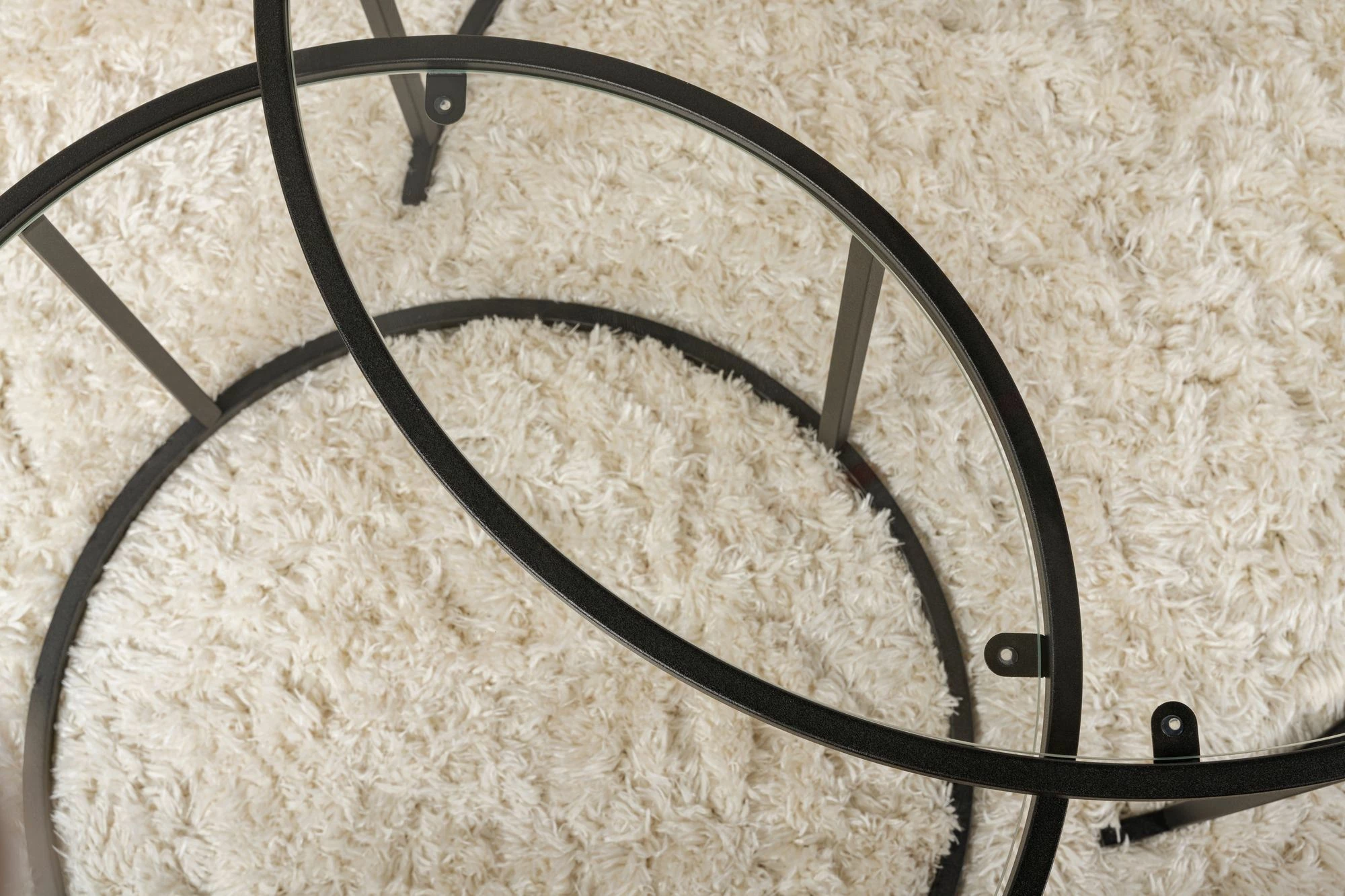 Set tavolinash kafeje Nordure, Aurum - 80, 60 - e zezë, transparente