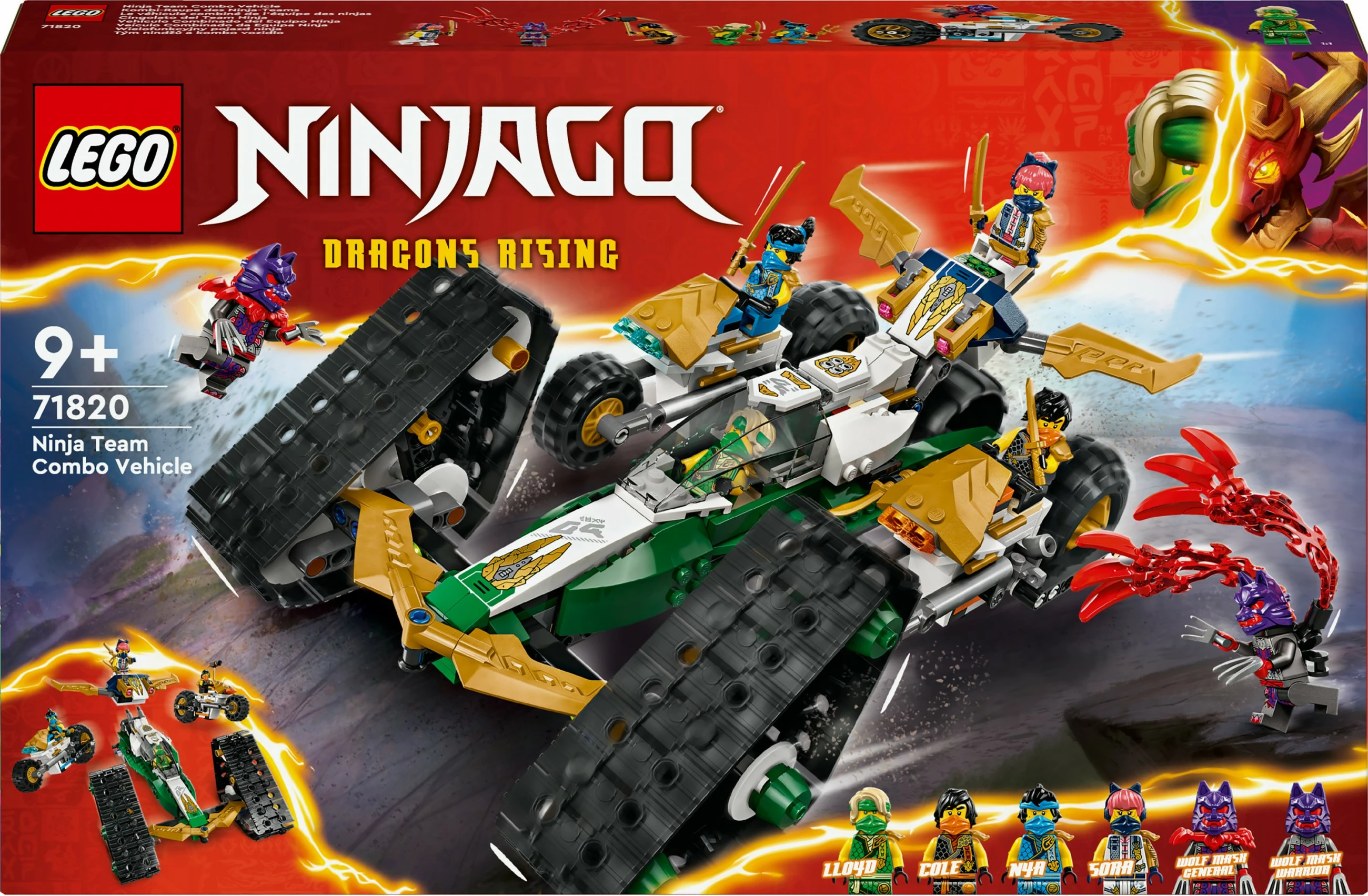 Set ndërtimi LEGO Ninjago 71820 Ninja Team Combo Vehicle, multikolor
