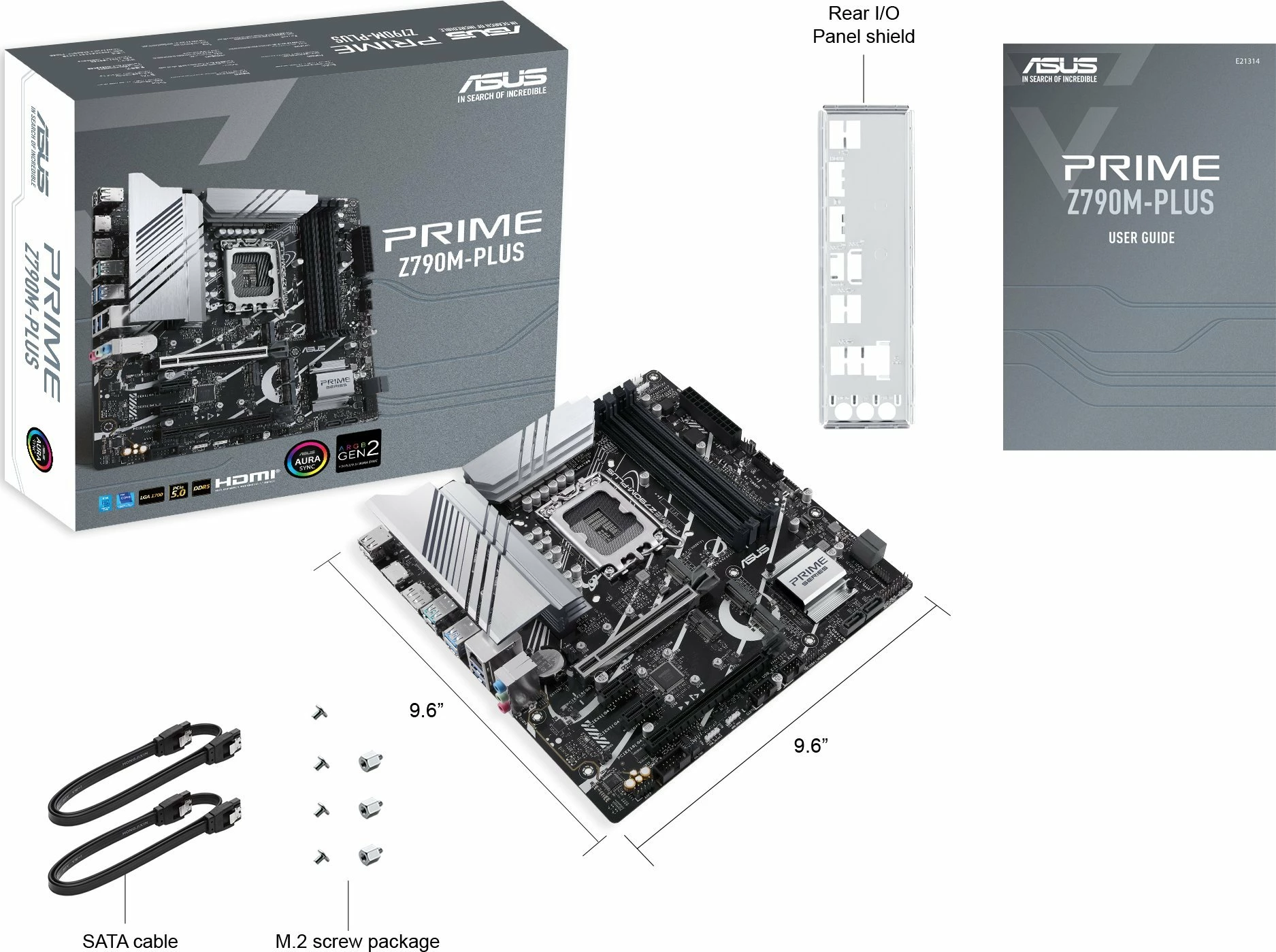 Pllakë amë Asus PRIME Z790M-PLUS, mATX 244mm, LGA1700, 4 slote RAM, PCIe 5.0 x16, 3x M.2, 4x SATA
