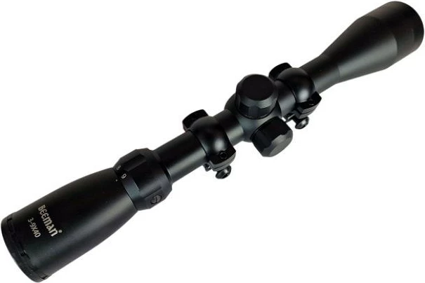 Shënjestër optike Industry Brand BEEMAN 3-9x40 me tub 1" dhe mbajtëse, e zezë