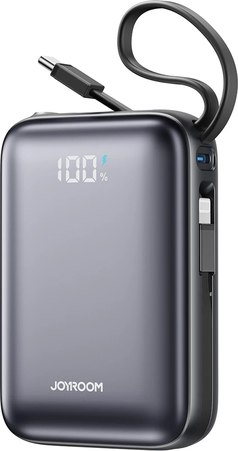 Powerbank Joyroom JR-PBF29 20000mAh 22.5W me kabllo të integrume USB-C + Lightning, i zi, në kuti