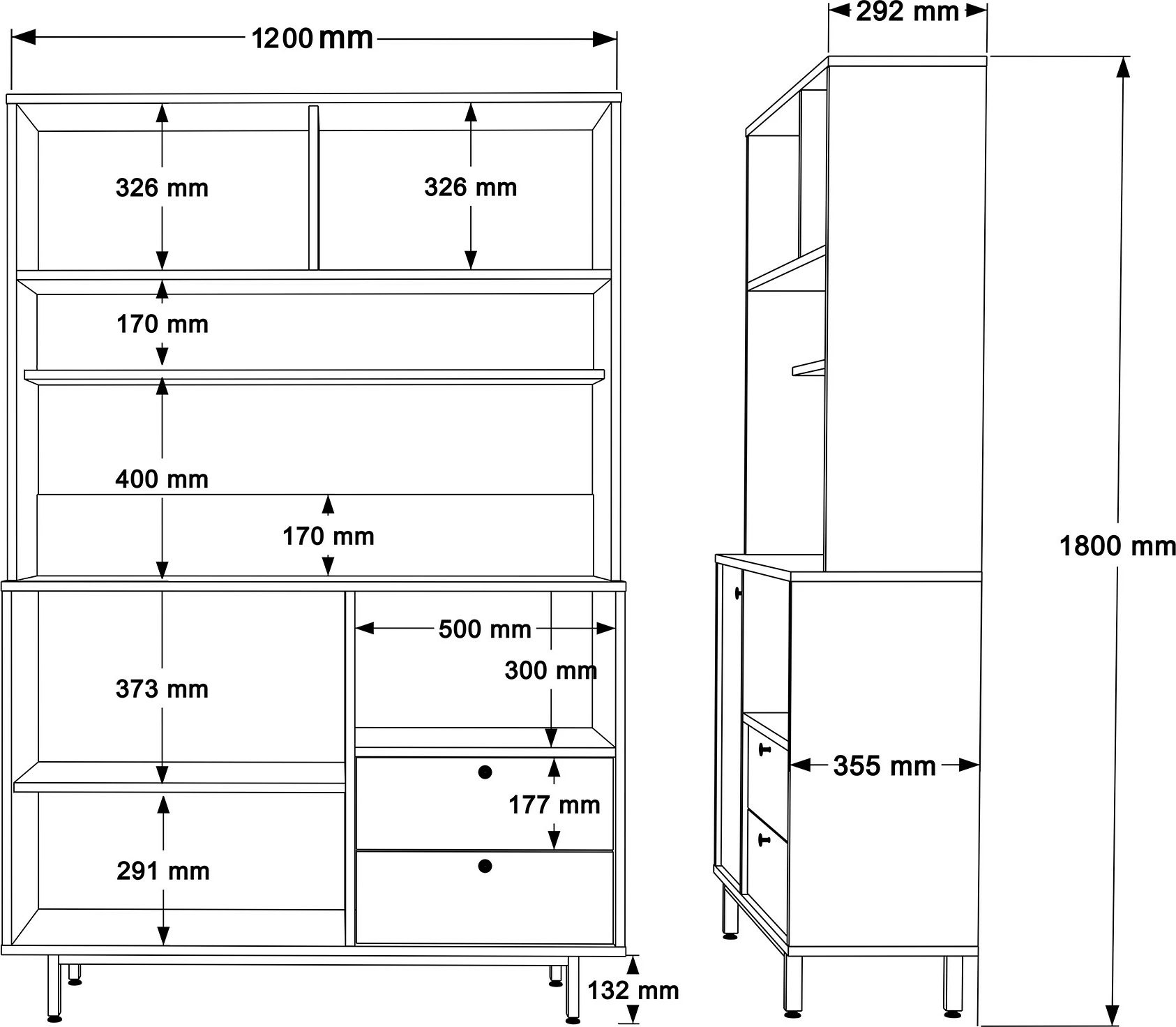 Dollap multifunksional Hanah Home, RE5-SY, ngjyrë lis dhe e gjelbër