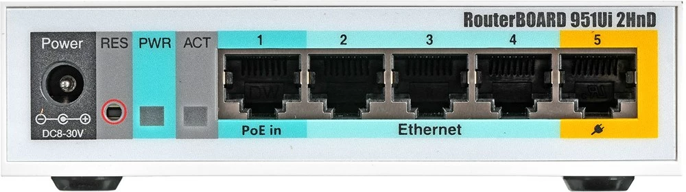 Router MikroTik RB951Ui-2HnD, PoE, Bardhë