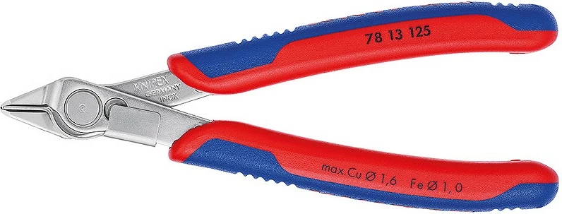 Darë diagonale Knipex 78 13 125, çelik inox, dorezë plastike, 125mm, kaltër/kuqe