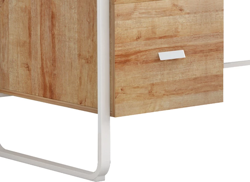 Tavolinë zyre me sirtarë Clarity melaminë natyrale-bardhë 120x75x75cm