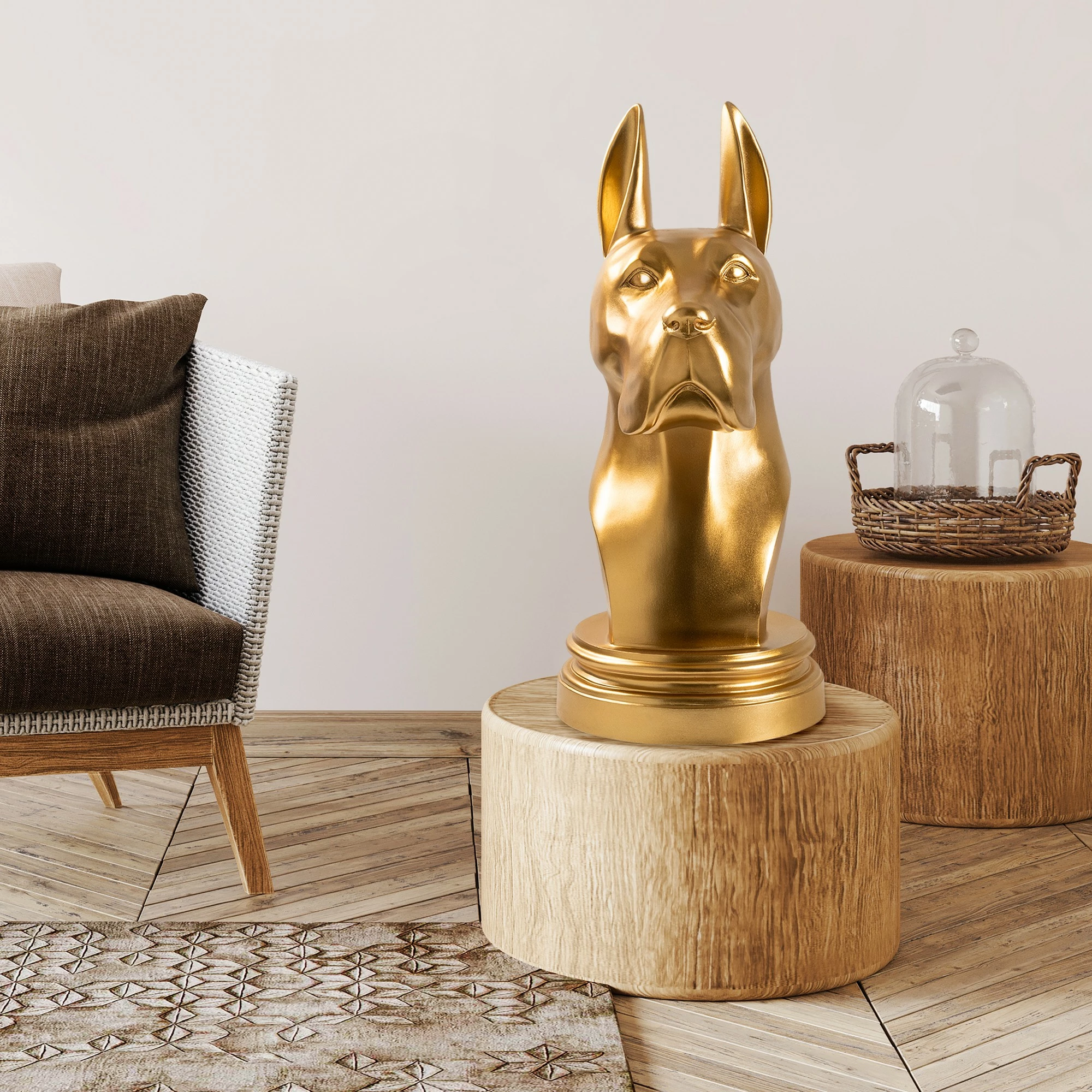 Objekt dekorativ Danua Dog, ngjyrë ari, Evila Originals, 29x34x65cm