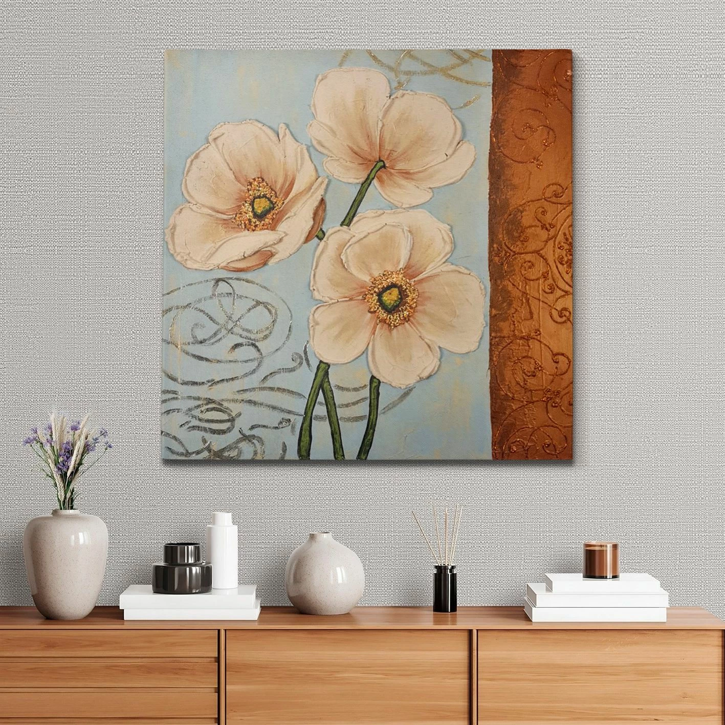 Pikturë dekorative me vaj, Wallity, OP10068 - 7070, shumëngjyrëshe, 70x70cm